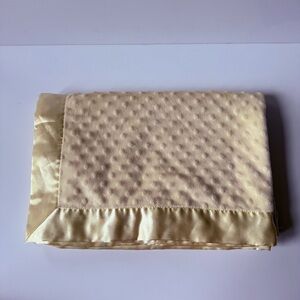 Carter's Yellow Minky Dot Satin Trim and Back Baby Blanket Lovey